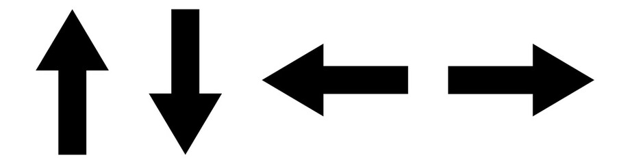 4 schwarze Pfeile zeigen in 4 Richtungen
