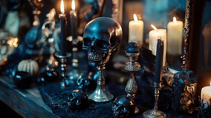 Gothic Halloween home decor with spooky elements