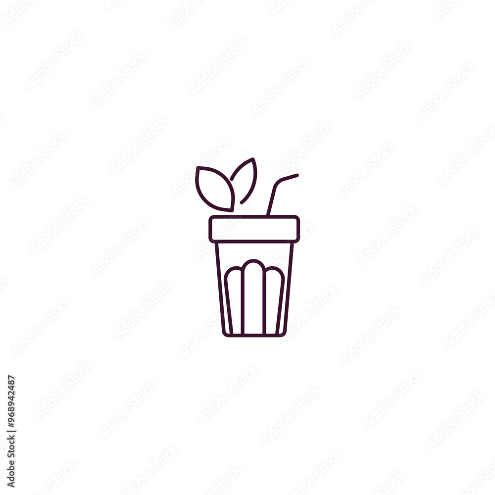 Poster fresh smoothie outline icon. linear vector from food concept. thin line fresh smoothie icon isolated