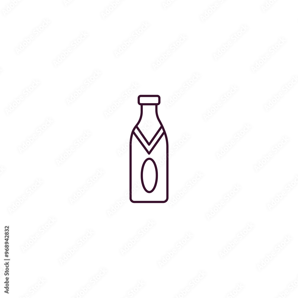Poster sparkling wine  outline icon. Linear vector from food concept. Thin line sparkling wine  icon isolated on white background