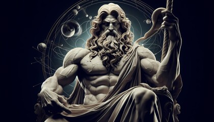 Obraz premium A statue of a Greek god
