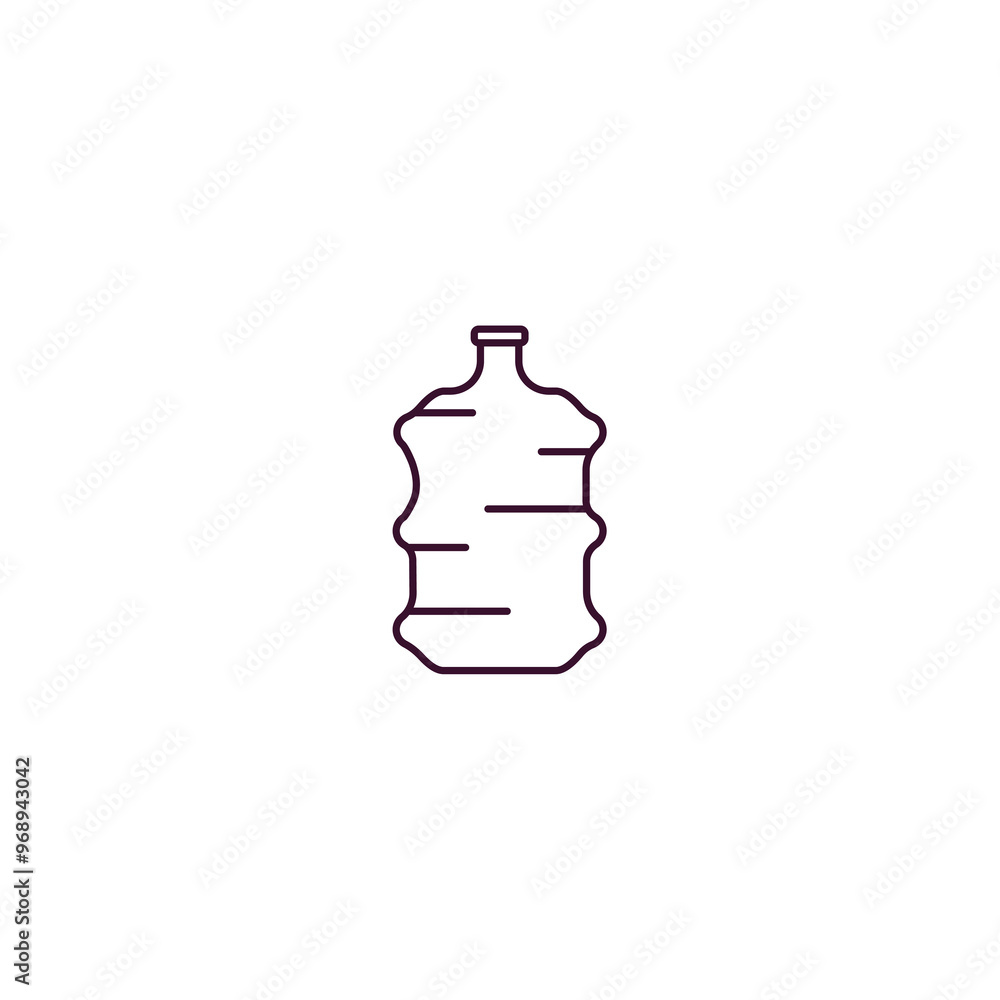 Poster water container outline icon. linear vector from food concept. thin line water container icon isolat