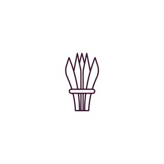 chives  outline icon. Linear vector from food concept. Thin line chives  icon isolated on white background