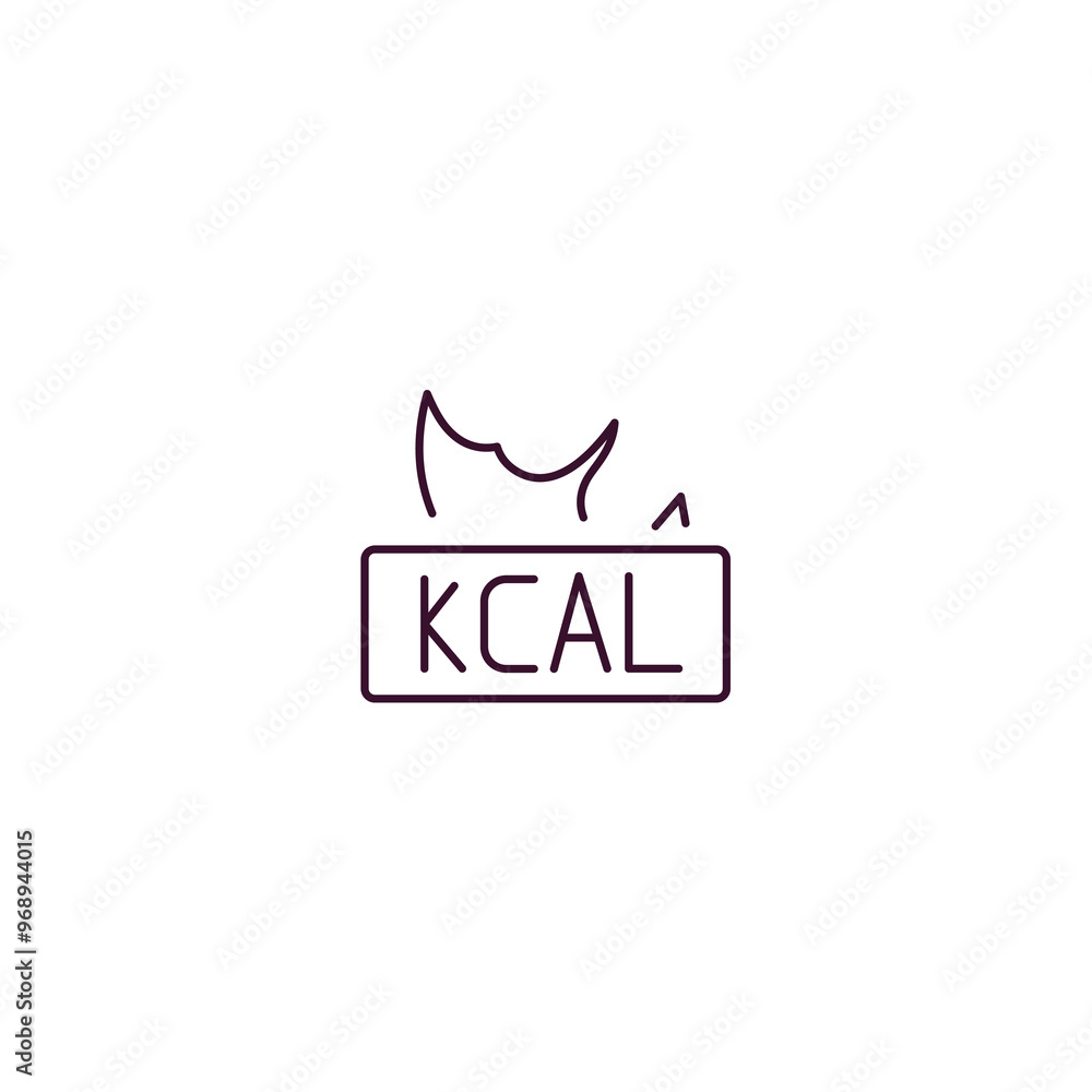 Poster calories outline icon. linear vector from food concept. thin line calories icon isolated on white ba