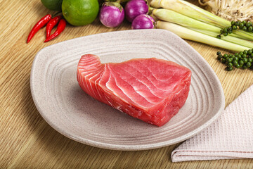 Raw fresh tuna steak for grill