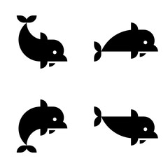 Set of Dolphin logo. Icon design. Template elements
