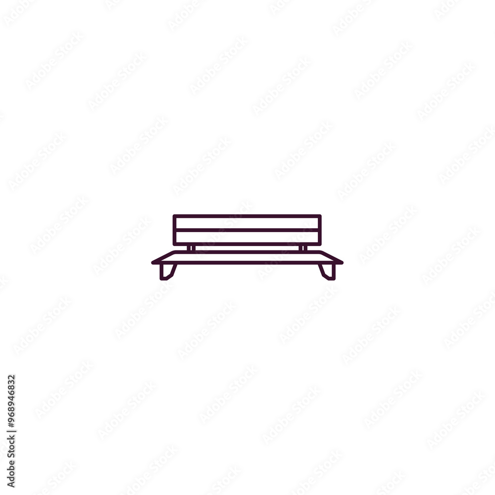 Poster bench outline icon. linear vector from furniture concept. thin line bench icon isolated on white bac