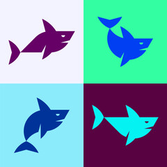 Set of Shark logo. Icon design. Template elements