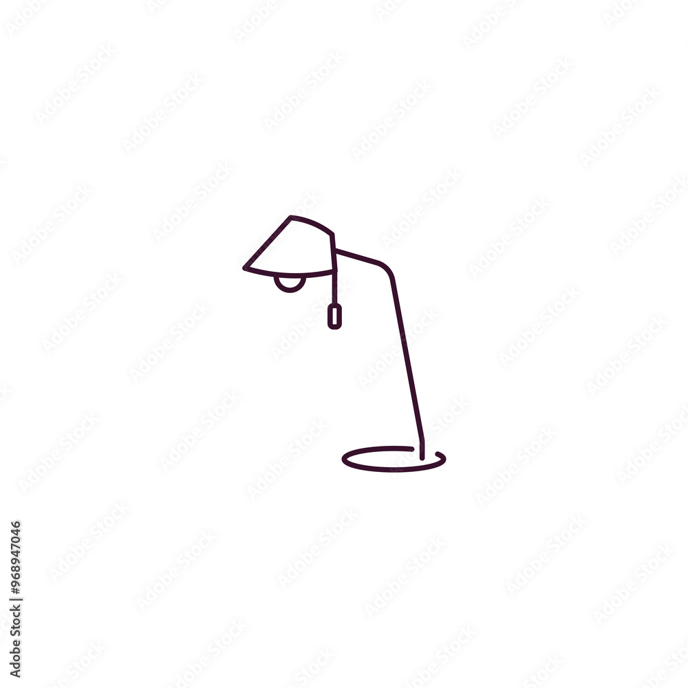 Aufkleber table lamp outline icon. linear vector from furniture concept. thin line table lamp icon isolated on