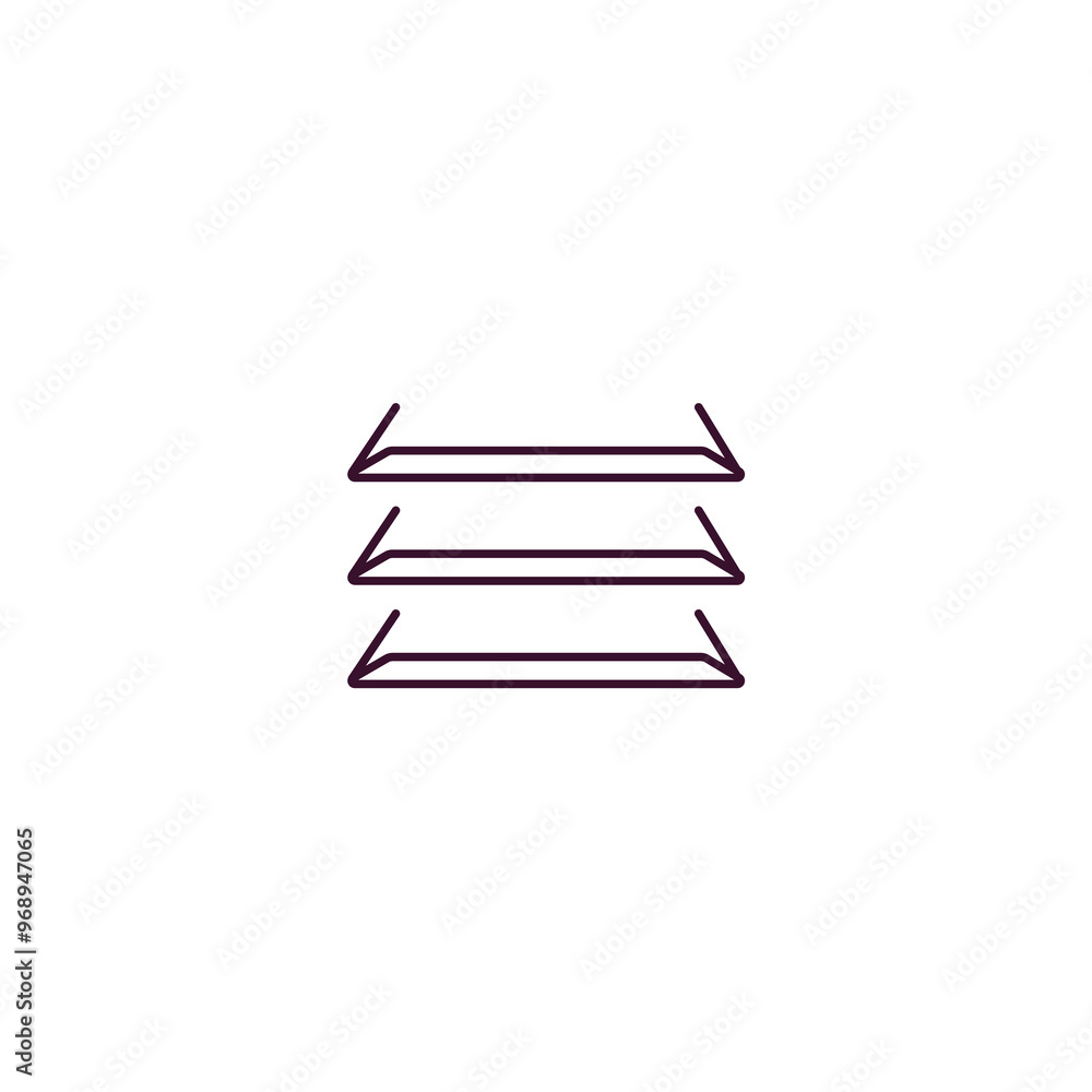 Aufkleber shelf outline icon. linear vector from furniture concept. thin line shelf icon isolated on white bac