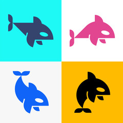 Set of Orca logo. Icon design. Template elements