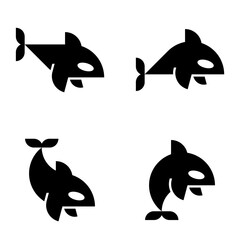 Set of Orca logo. Icon design. Template elements