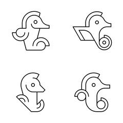 Set of Seahorseh logo. Icon design. Template elements