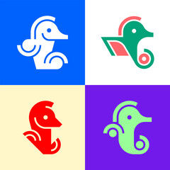 Set of Seahorseh logo. Icon design. Template elements