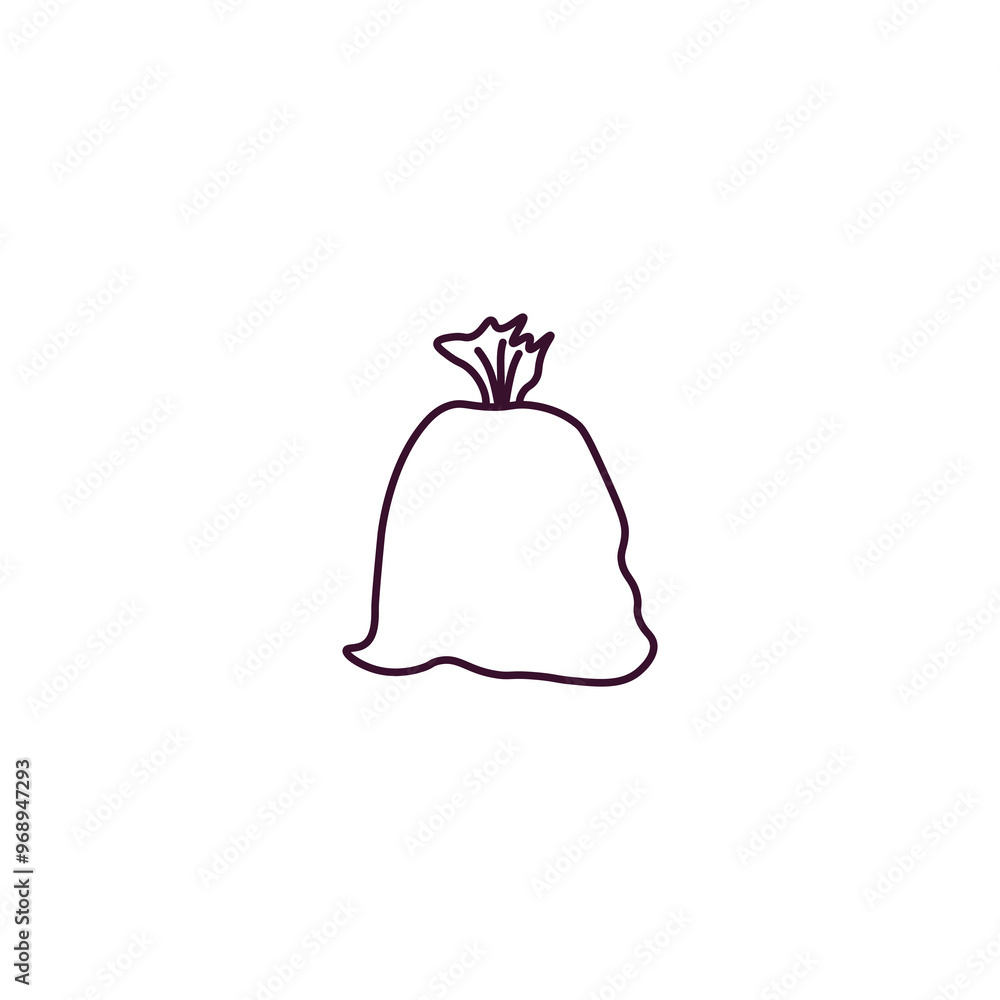 Poster garbage bags outline icon. linear vector from furniture concept. thin line garbage bags icon isolate