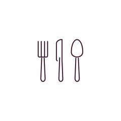 silverware  outline icon. Linear vector from furniture concept. Thin line silverware  icon isolated on white background