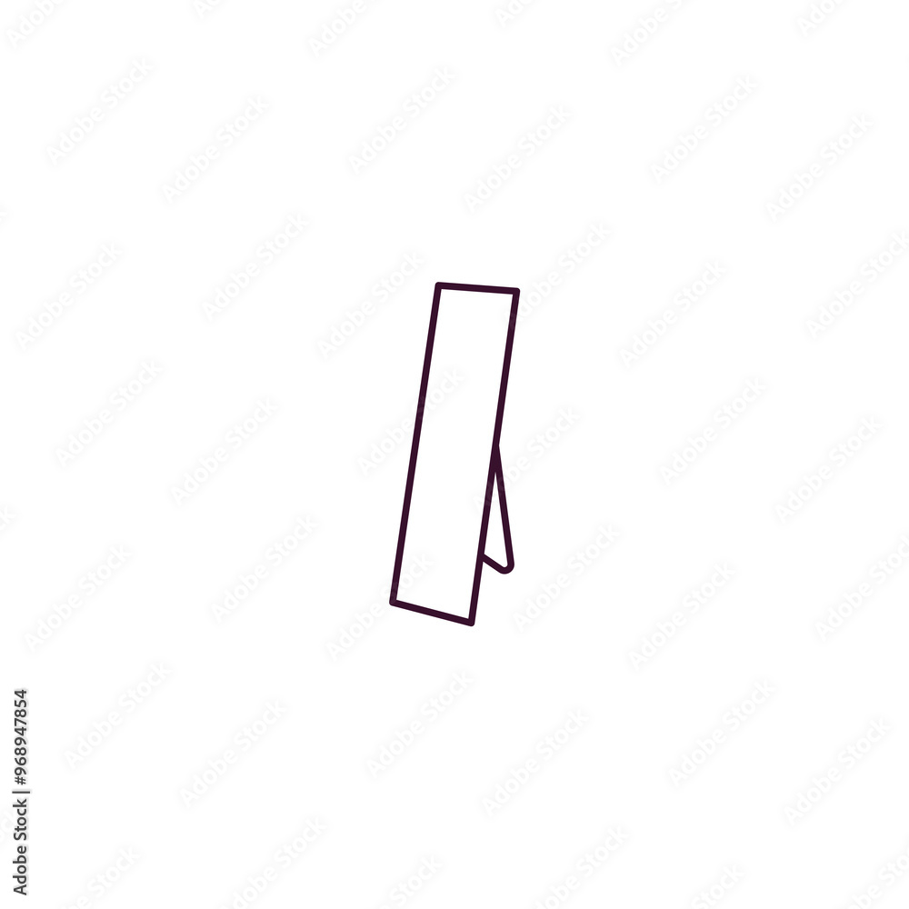 Poster mirror outline icon. linear vector from furniture concept. thin line mirror icon isolated on white b