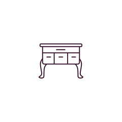 lowboy  outline icon. Linear vector from furniture concept. Thin line lowboy  icon isolated on white background
