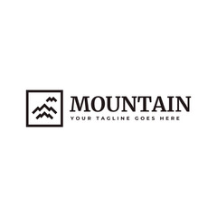 Mountain logo, Peak logo design vector template