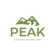 Mountain logo, Peak logo design vector template