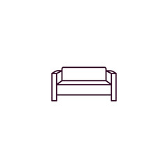 divan  outline icon. Linear vector from furniture concept. Thin line divan  icon isolated on white background