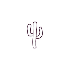 cactus  outline icon. Linear vector from furniture concept. Thin line cactus  icon isolated on white background