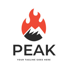 Mountain logo, Peak logo design vector template