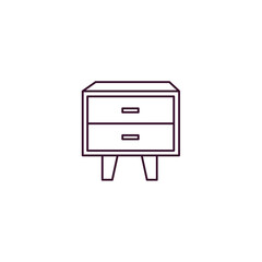 side table  outline icon. Linear vector from furniture concept. Thin line side table  icon isolated on white background