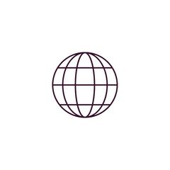 globe  outline icon. Linear vector from furniture concept. Thin line globe  icon isolated on white background