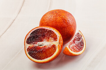 Red Sicilian orange ripe and juicy