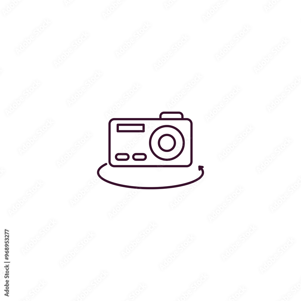 Poster ar camera outline icon. linear vector from ai and tech concept. thin line ar camera icon isolated on