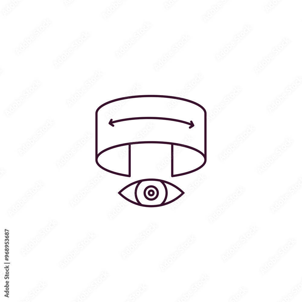 Poster immersive outline icon. linear vector from ai and tech concept. thin line immersive icon isolated on