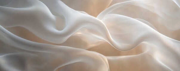 Obraz premium Soft flowing white fabric in gentle light