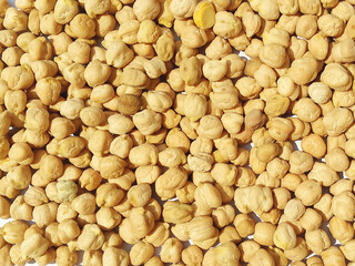 White Chickpeas Background - Top View of white chickpeas