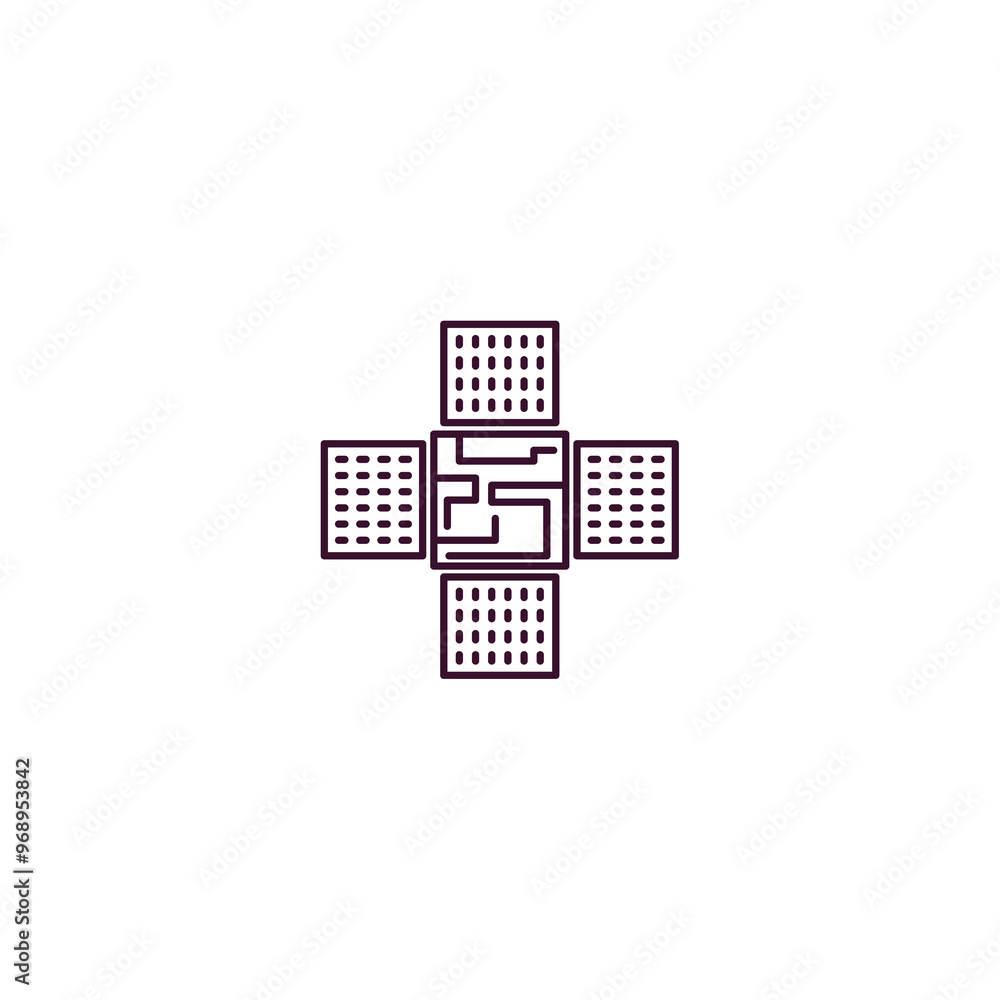 Poster nano sensor outline icon. linear vector from ai and tech concept. thin line nano sensor icon isolate