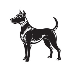 Dog  silhouette vector art illustration isolated on white background.