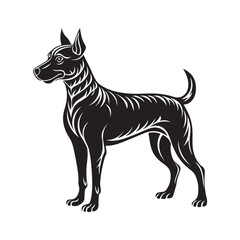 Dog  silhouette vector art illustration isolated on white background.