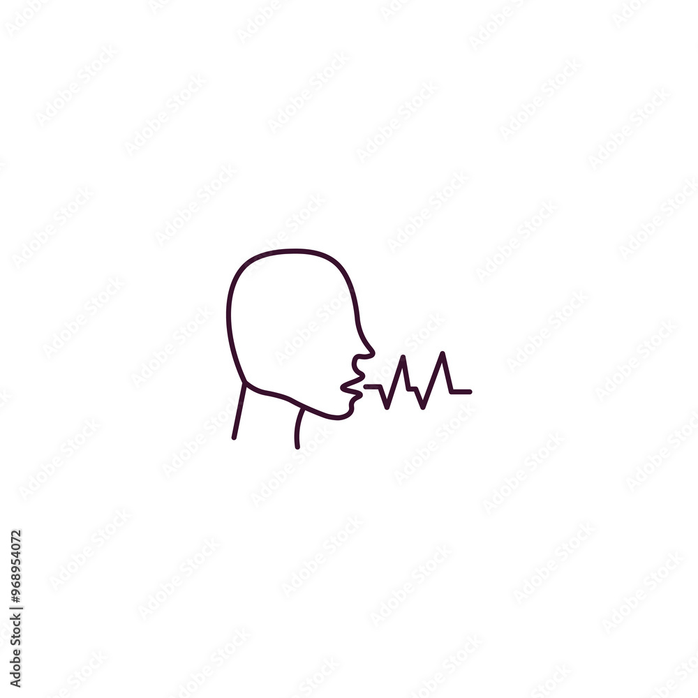 Poster voice recognition outline icon. linear vector from ai and tech concept. thin line voice recognition 