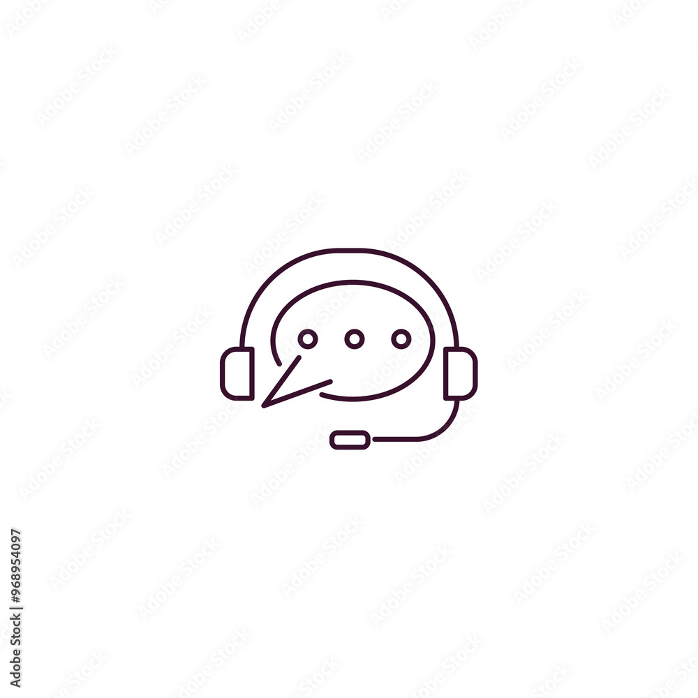 Poster assistant outline icon. linear vector from ai and tech concept. thin line assistant icon isolated on