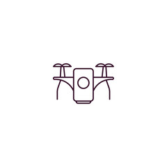 unmanned aerial vehicle outline icon. Linear vector from ai and tech concept. Thin line unmanned aerial vehicle icon isolated on white background