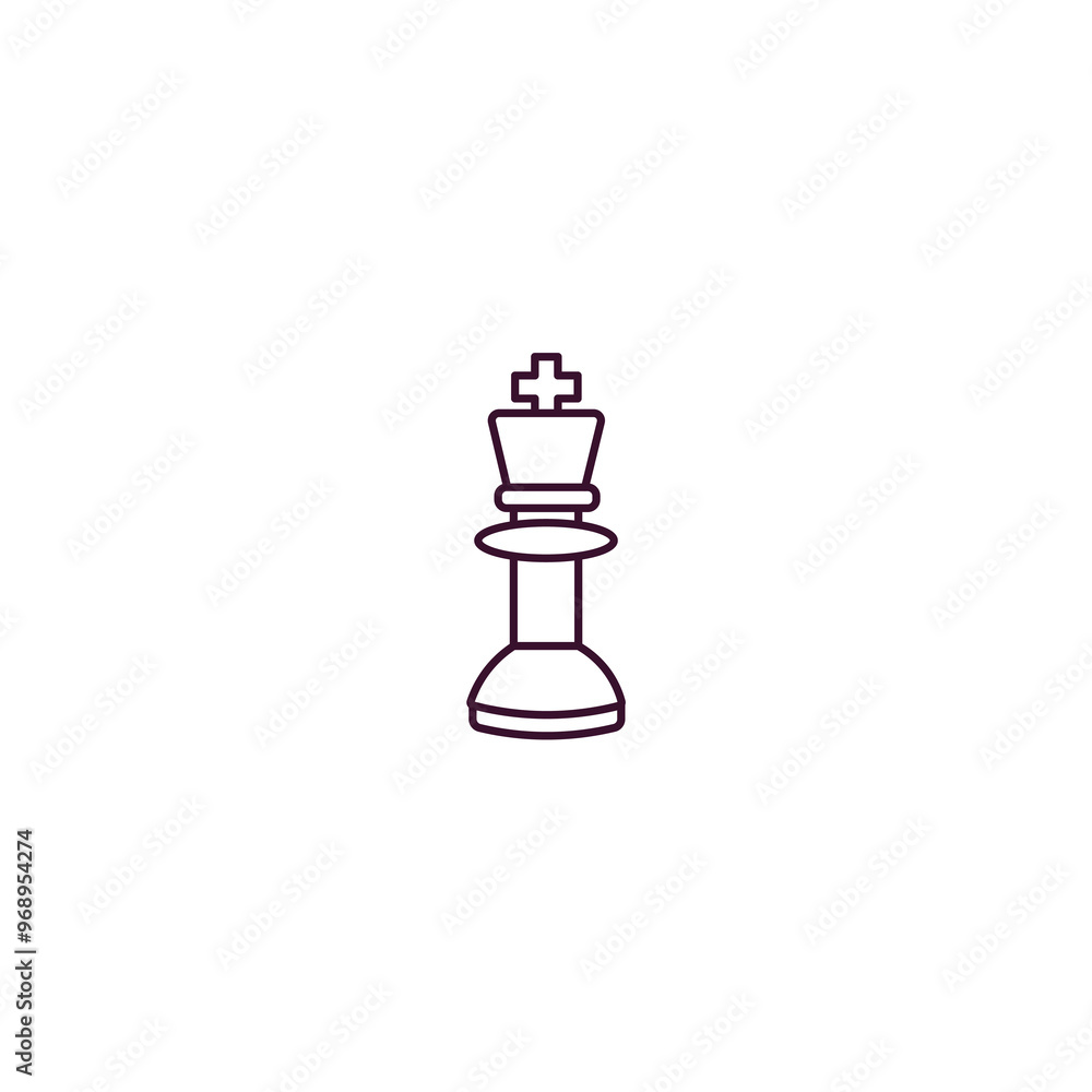 Poster chess outline icon. linear vector from ai and tech concept. thin line chess icon isolated on white b
