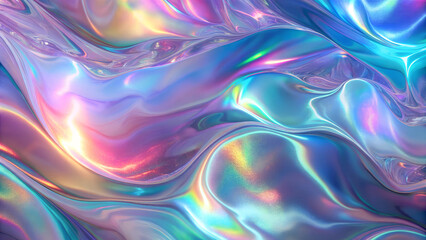 Abstract holographic gradient background, smooth transition from electric blue to neon pink, vibrant and futuristic