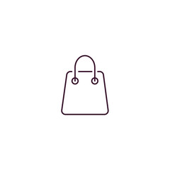 shopping bag outline icon. Linear vector from ai and tech concept. Thin line shopping bag icon isolated on white background
