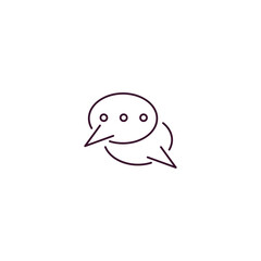 speech bubble outline icon. Linear vector from ai and tech concept. Thin line speech bubble icon isolated on white background