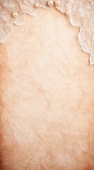 Elegant vintage background with lace and pearls, perfect for invitations or announcements.