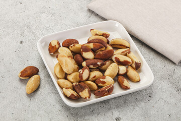 Brazil nut kernel in the bowl
