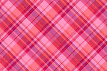 Napkin pattern texture fabric, proud seamless plaid textile. Hounds tartan vector check background in red and pink colors.