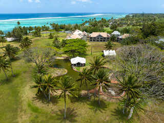 Pool Area of the Abandoned Sheraton Hotel in Rarotonga, Cook Islands