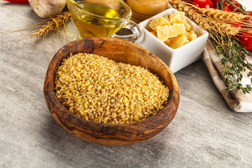 Dry wheat bulgur fow cooking