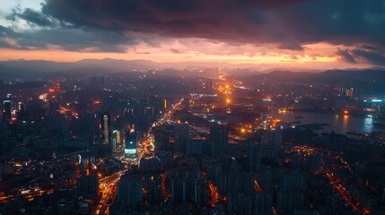 Fototapeta premium Cityscape Sunset.